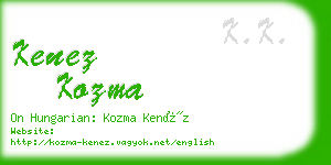 kenez kozma business card